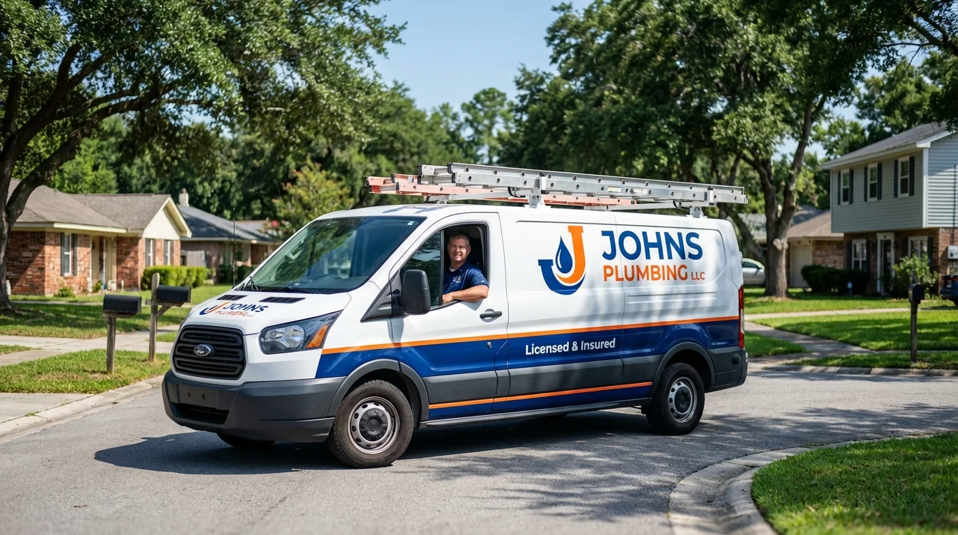 Johns Plumbing LLC service van in Wellford, SC