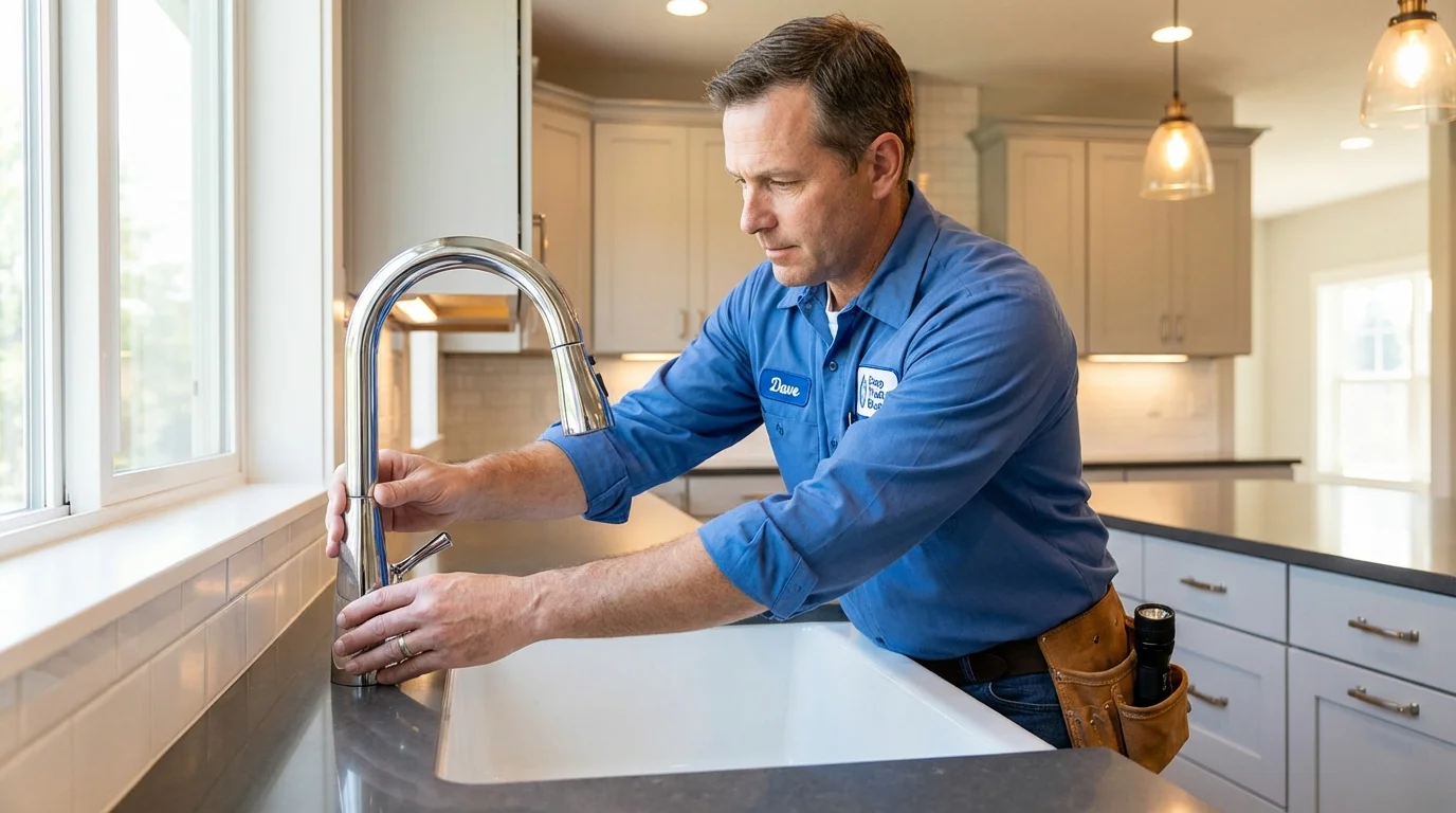 Kitchen faucet installation by Johns Plumbing LLC in Wellford
